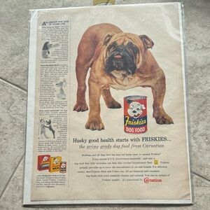 Vintage Bulldog Friskies dog food ad